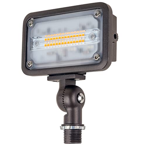 Newhouse Lighting WW15BRZ 16-Watt Outdoor Die-Cast Aluminum LED Wall Wash Flood, Weatherproof Landscape Lighting 1500 Lumens, 3000K Warm White, 120V, 1/2" Knuckle Mount, Bronze