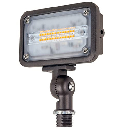 Newhouse Lighting WW15BRZ 16-Watt Outdoor Die-Cast Aluminum LED Wall Wash Flood, Weatherproof Landscape Lighting 1500 Lumens, 3000K Warm White, 120V, 1/2" Knuckle Mount, Bronze