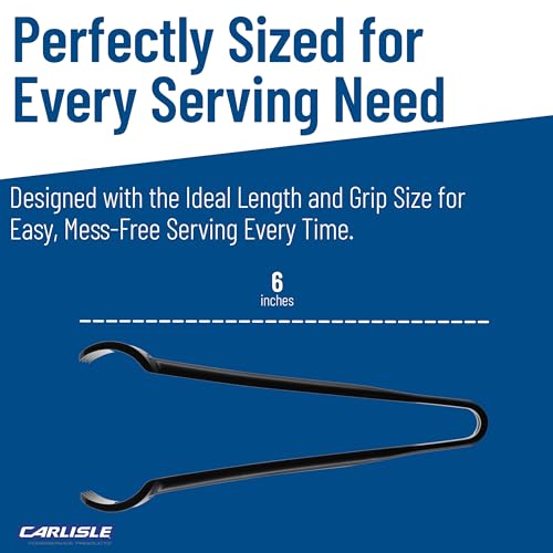 Carlisle FoodService Products 480603 Carly Salad Tong, 6" Pom Tong, 12 Pack - color: Black, size: 6" Pom Tong, style: 12 Pack