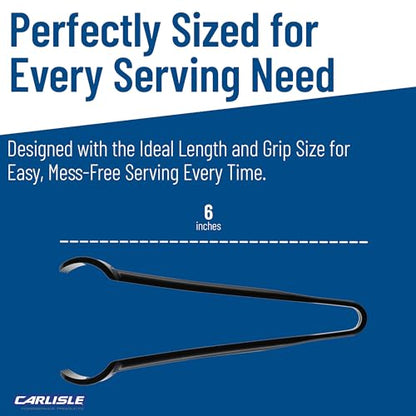 Carlisle FoodService Products 480603 Carly Salad Tong, 6" Pom Tong, 12 Pack - color: Black, size: 6" Pom Tong, style: 12 Pack