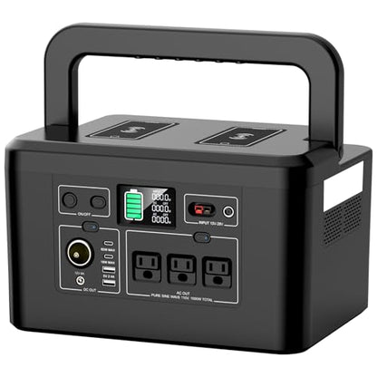 800W Portable Power Station, 740Wh Solar Generator for Camping - color: Black White