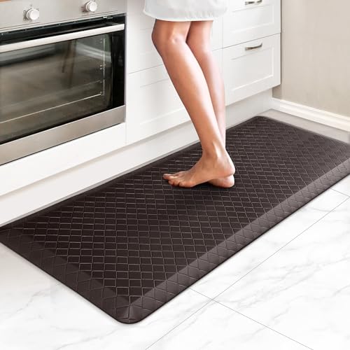 HappyTrends Kitchen Floor Mat - 4/5 Inch Thick Anti-Fatigue Kitchen Rug - color: Chocolate, size: 54"L x 22"W x 0.8"Th