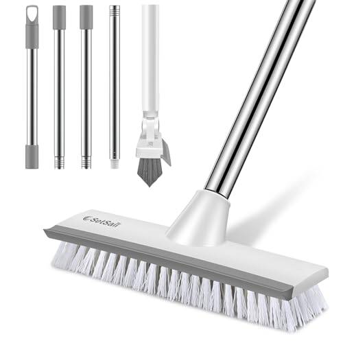 SetSail Floor Scrub Brush and Grout Brush with 51-in Long Handle,Grey White - color: Grey White, size: 10in (Floor Brush + Grout Brush)
