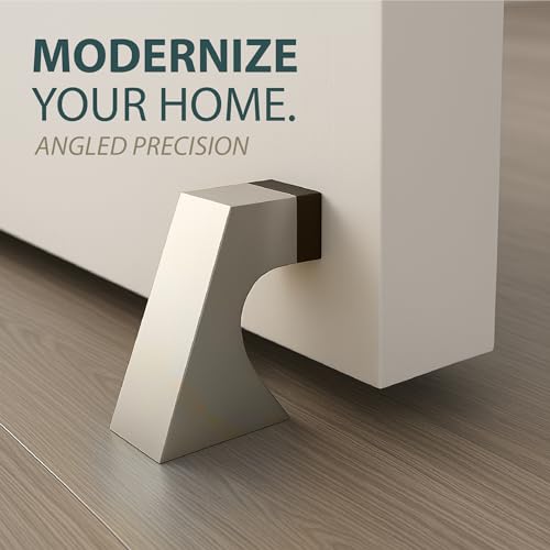 Mega Handles Curved Floor Door Stop Satin Nickel (1-Pack) - Wall Protector - color: Satin Nickel