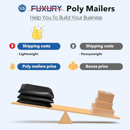Fuxury 10x13" Poly Mailers 1200Pcs,Bulk Shipping Bags For Clothing,Black - color: Black, size: 10x13" 1200pcs