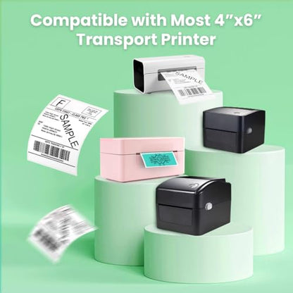 4x6 Thermal Shipping Labels, Strong Adhesive White Roll Labels
