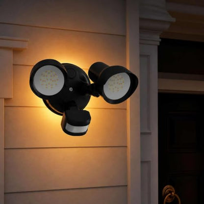 ALUSSO Motion Sensor Outdoor Lights , 30W 3500LM Flood Lights Outdoor 120V - color: Black 3 Modes 30W with Night Light
