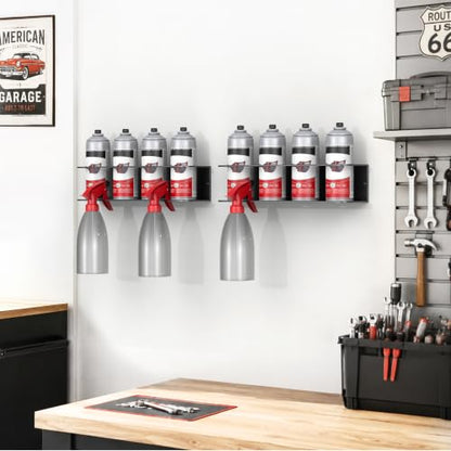 EVERHANGER Spray Can Holder, Wall Mount Spray Bottle Storage Rack - size: 16.5in x 2Pack
