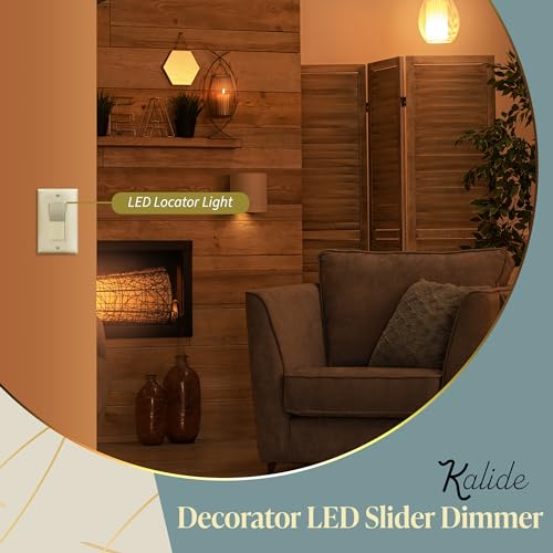 TOPGREENER 300W LED Dimmer Switch, Single Pole or 3-Way, Light Almond, 1P - color: Light Almond