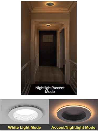 Commercial Electric 6 in. White Integrated LED Recessed Downlight with Nightlight Trim (2)