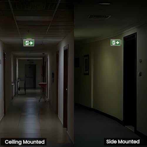 Nothing But LEDs Green Running Man LED Exit Sign with Battery Backup, White | Emergency Exit Light with Double Face, Commercial Grade, 120/347V, Hardwired Exit Lights for Business Indoor, UL, 2-Pack - size: Pack of 2