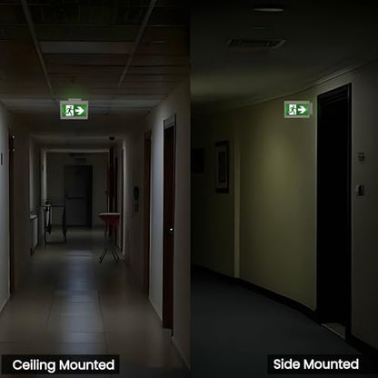 Nothing But LEDs Green Running Man LED Exit Sign with Battery Backup, White | Emergency Exit Light with Double Face, Commercial Grade, 120/347V, Hardwired Exit Lights for Business Indoor, UL, 2-Pack - size: Pack of 2