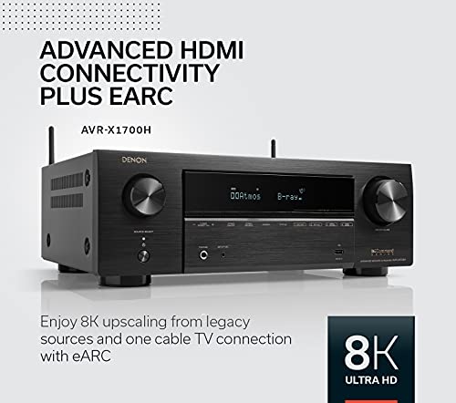 Denon AVR-X1700H 7.2 Channel AV Receiver - 80W/Channel, Built-in HEOS - style: AVR-X1700H