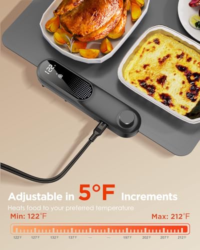 FEPPO Food Warming Mat, 35"x16" Food Warmers for Parties Buffet - color: Gray, size: 2XL Large: 35“x16"