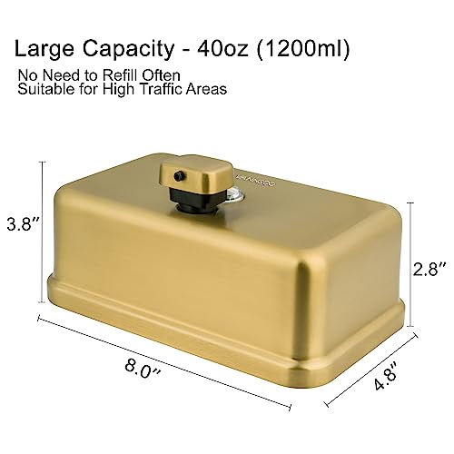 Wall Mounted Commercial Soap Dispenser Bathroom, Horizontal Gold - color: Horizontal Gold