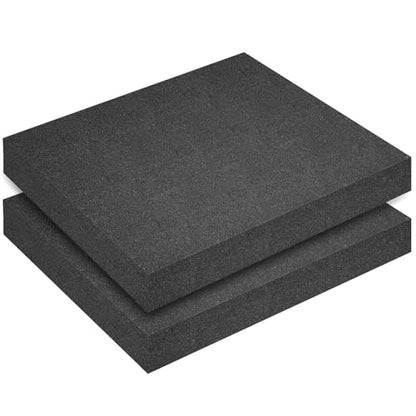 Polyurethane Foam Inserts, 2 PCS 16 x 12 x 2 Inch Black Cuttable Packing Foam Sheets for Tool Box, Camera, Crafts and Storage ﻿ - size: 16 x 12 x 2 Inch