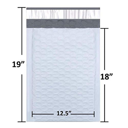 SALES4LESS #6 Poly Bubble Mailers 12.5X19 Inches Shipping Padded Envelopes Self Seal Waterproof Cushioned Mailer 10 Pack (PBMVR_12.5X19-10), White - size: 12.5x19 Pack of 10