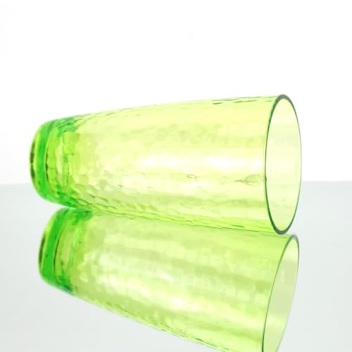 26-Ounce Plastic Tumblers (Set of 6), Reusable Plastic Mugs, BPA-Free Acrylic to Drink Mugs, Shatter Resistant, Textured Interior, Dishwasher Safe (Green, 26 Ounce) - color: Green, size: 26 Ounce