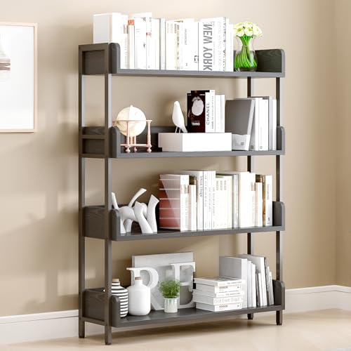 OSCHF Wide Open Shelf Bookcase, 4-Tier, Full Black - color: Black, size: 4-Tier
