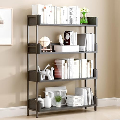 OSCHF Wide Open Shelf Bookcase, 4-Tier, Full Black - color: Black, size: 4-Tier
