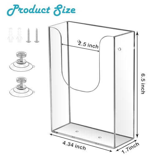 zavekia Brochure Holder, 4 x 6 Inches Brochure Holder Wall Mount Literature Holder Clear Flyer Holder Wall Mounted (2 pack)