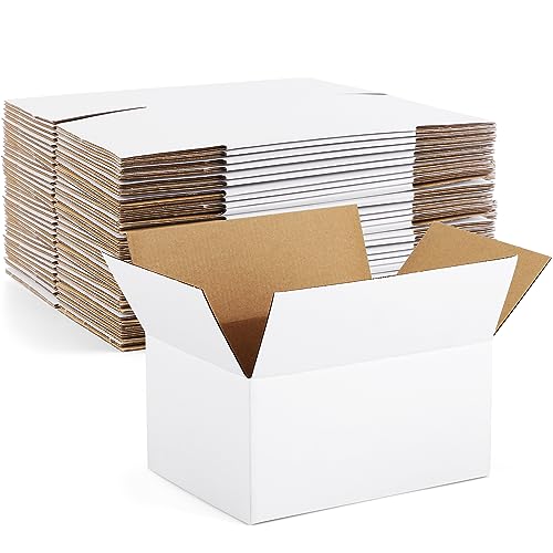 Eupako 8x6x4-Small-Shipping-Boxes-30-Pack-White-Corrugated-Box-Mailers, Cardboard Boxes for Packaging Small Business, Mailing - color: White, size: 8x6x4 Inches (30 Pack)