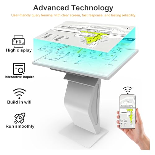 32 Inch Touch Screen Kiosk, 10pt PCAP Touch Screen Digital Signage, Plug&Play K-Style Indoor Digital Signage, Interactive LCD Display Signage, CMS/U-Disk Publish Content, Split Screen, Android 11 - color: 32"+White (Android OS)