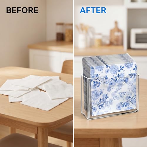 Acrylic Napkin Holder for Table, Clear Square Paper Dispenser - color: A - Acrylic Luncheon Napkin Holder, size: Luncheon Napkin Holder