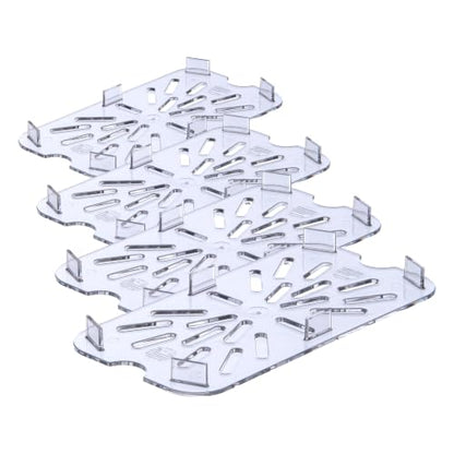 Carlisle FoodService Products Plastic Drain Shelf for 1/4 Size Food Pan Clear (Pack of 4) - size: 0.6 Inches (Pack of 4)