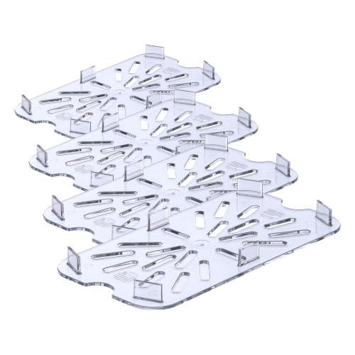 Carlisle FoodService Products Plastic Drain Shelf for 1/4 Size Food Pan Clear (Pack of 4) - size: 0.6 Inches (Pack of 4)