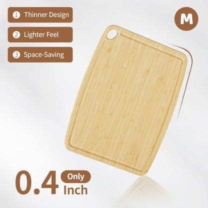 Dishwasher Safe Cutting Board,Bamboo Cutting Board with Juice Groove - color: Natural, size: Medium (13.7"L x 10.6"W)