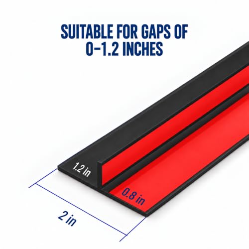 Door Seal Weather Stripping for Door Frame- 40 Ft x 2 in Black - color: Black, size: 2 in x 40 ft