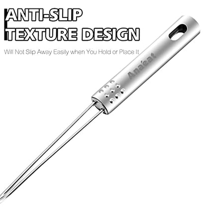 Anaeat 4.5" Stainless Steel Spider Skimmer, Professional Kitchen Pasta Strainer Spoon with Long Handle - Asian Strainer Ladle Wire Skimmer Spoons for Cooking and Frying - color: 4.5" Spider Strainer Skimmer