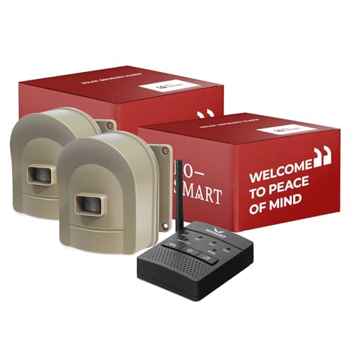 1/2 Mile Hosmart Driveway Alarm Wireless Outdoor Motion Sensor System | Driveway Sensor Alert System Weatherproof Security Sensor & Detector Protect Outdoor/Indoor Property - color: 1 receiver & 2 sensors