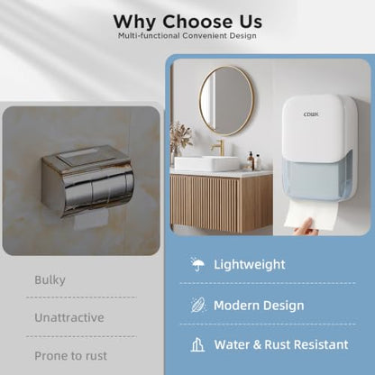 Paper Towel Dispenser Wall Mount, Holds 500 Multifold or 400 C-Fold Towels - color: White