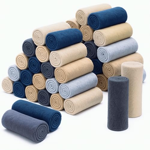 Macarrie 50 Pack Fleece Blankets Bulk,50 x 60 Inch Soft Wool Throw Blankets - color: Macaron Color