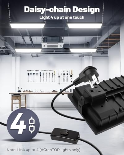 2 Pack Linkable LED Shop Lights, 100W 15000LM Garage Light 6000K