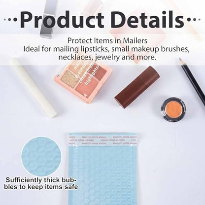 Henoyso 100 Pcs Blue Bubble Mailer 4 Sizes Adhesive Padded Envelopes - color: Blue