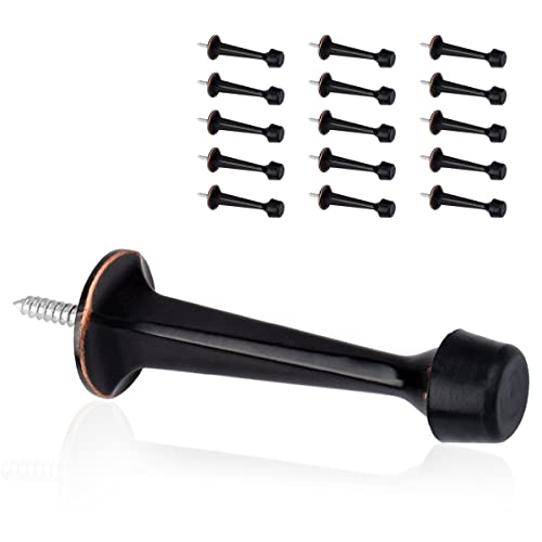 16 Pack Solid Rigid Door Stops - Heavy Duty Door Stoppers Wall Protector with Soft Rubber Tips, Oil Rubbed Bronze - color: Oil Rubbed Bronze, size: 16 Pack