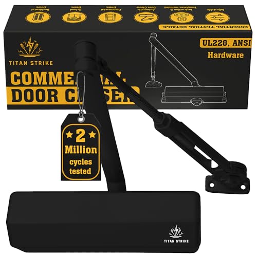 TS8000 Commercial Door Closer, Hold-Open Arm (Black) - color: BLACK HOLD OPEN