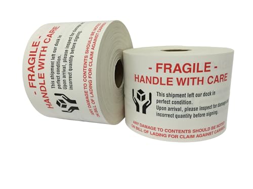 Labels and More 3x5 Fragile Handle with Care Hands Holding Box Shipping Pallet Stickers 2 Rolls 1000 Total Labels