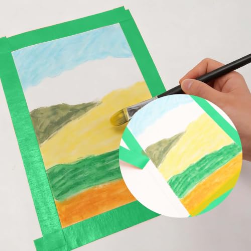 Adhes Green Masking Tape Painter Tape Dispenser 25mm x 50m - size: 1‘’ x 55yds