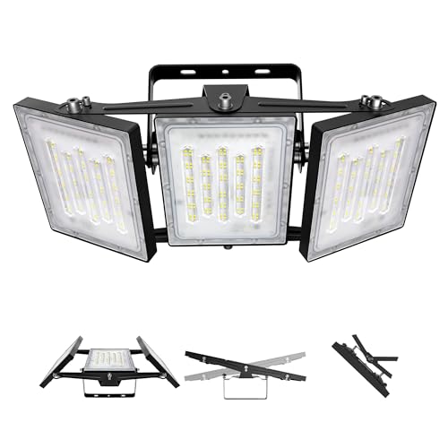 LED Flood Light Outdoor, STASUN 300W 30000lm 6000K Daylight White IP66 Waterproof, Commercial Parking Lot Light,3 Heads for Yard Street Stadium House Floodlight Bright Security Lights for Outdoor Area - color: 1 Pack, size: 300 Watt