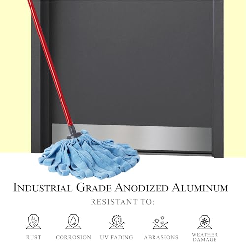 Deck the Door Decor Mop Protection Door Plate – Anodized Aluminum – ADA-Compliant Commercial Door Guard – Heavy-Duty Door Protection – Satin Nickel Screw Mount – 34 x 4 - color: Satin Nickel, size: 34" x 4