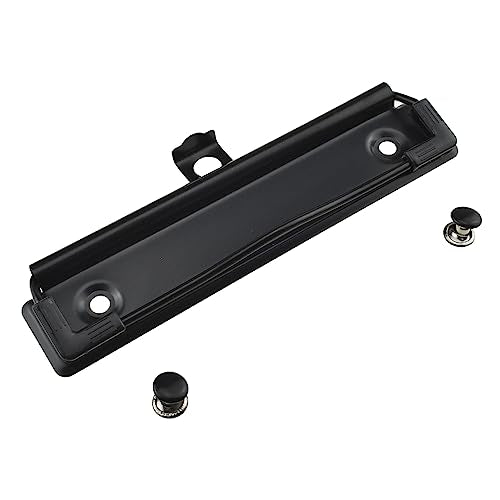 HAHIYO 4.72 Inches Black Metal Mountable Clipboard Clips - 5 Pack, Durable Spring Loaded Clip with Rubber Grips, Hanging Hole and Rivets - Document File Wood Plastic Clip Board for Office School Home - style: Black-4.72in-5p