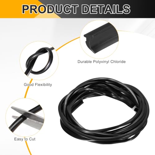 PATIKIL 2Pcs Weather Stripping Door Seal 3/32" Slot, 16.4Ft, Black, PVC - color: Black, size: 3/32" Slot, 16.4Ft
