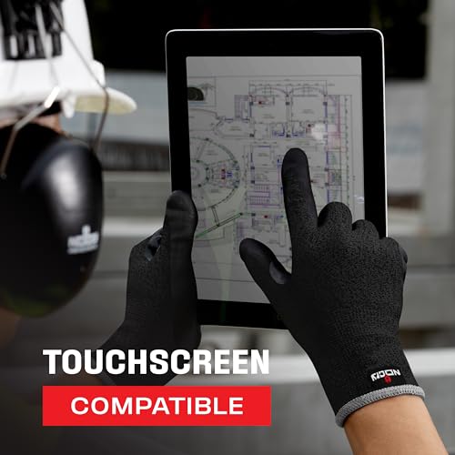 NoCry Professional Cut Resistant Work Gloves Firm Grip and Waterproof Palms - color: Black (Enhanced Grip & Water Resistant), size: Large, style: 1 Pack