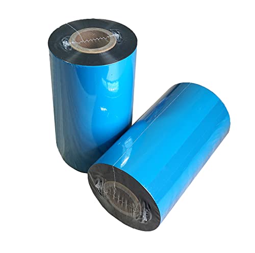 4.33'' x 984' Premium Resin Enhanced Wax Ribbon, 110mm x 300m Black Thermal Transfer Ribbon, Barcode Thermal Label Printer Ribbon, CSO-Ink Outside, 1'' Core for Zebra, TSC, GoDex, Citizen (1 Roll) - size: 4.33''x984'｜1 Roll