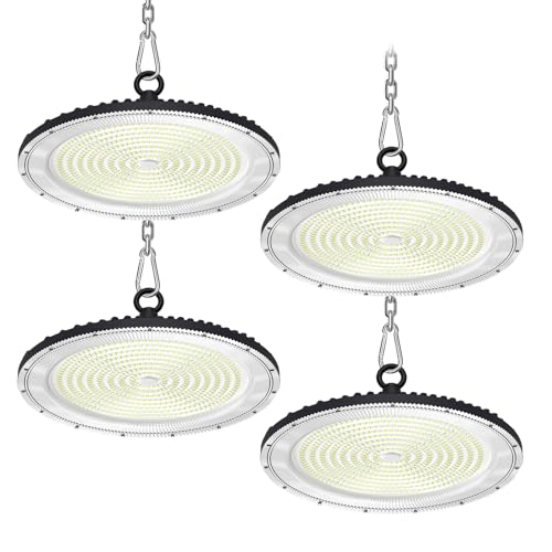 UFO LED High Bay Light:500W 50000LM LED Shop Light 6000-6500K Bay Lighting IP65 Waterproof for Barn/Garage/Commercial Warehouse(4 Pack) - color: 4 Pack, size: 500W