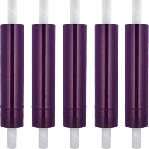 PSBM 4 Rolls Purple Stretch Film/Wrap with Handles 20 Inch x 1000 Feet 80 Gauge, Heavy Duty Industrial Strength Shrink Plastic Wrap for Moving, Packing, Shipping, Pallet Wrapping & Storage - size: 4 Rolls, style: Purple